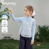 JELLYBABY Girls' French Wave Edge Fake Two-Piece Long Sleeve T-Shirt