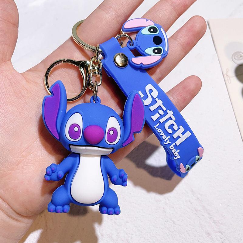 Anime Lilo & Stitch Keychians Cute Stitch Angel Pendant Keychain Cartoon Car Keyring Ornament Toy Gifts For Unisex