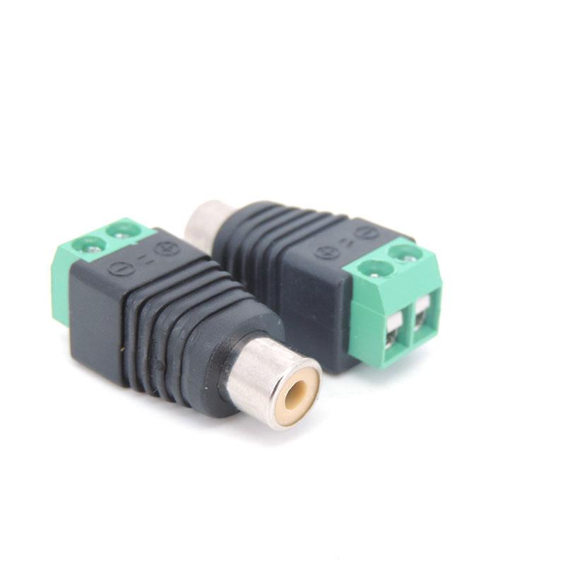 Audio Video RCA Male Plug & RCA Female Jack Screw Terminal Connector Block Adapter AV for CCTV Camera Speaker Wire Cable