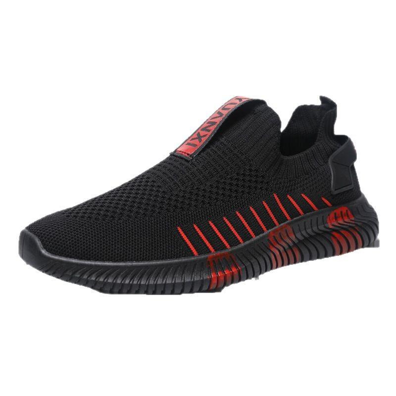 Spring and Summer Breathable Mesh Shoes All Black Thin Deodorant Breathable Large Mesh Shoes Mesh Writing Casual Work Men's Shoes