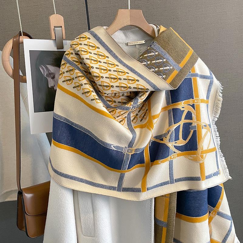 Damen-Schal, Pashminas, Pashmina-Schals, warm, für den Winter, lang, groß, kariert, weich, dick, Deckenschals