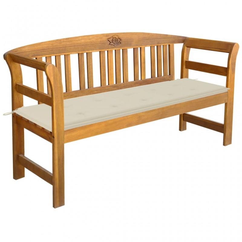 Day and Night - Day and Night Garden Bench with Cushion Solid Acacia Wood 157 Cm