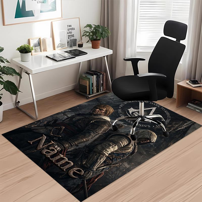 Custom Name Assassin'S Printed Carpet Rug For Office Chair Living Room Bedroom Kitchen Room Decor Gifts