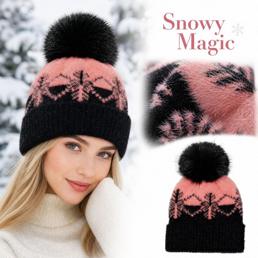 Women's Christmas Snowflake Knitted Hat