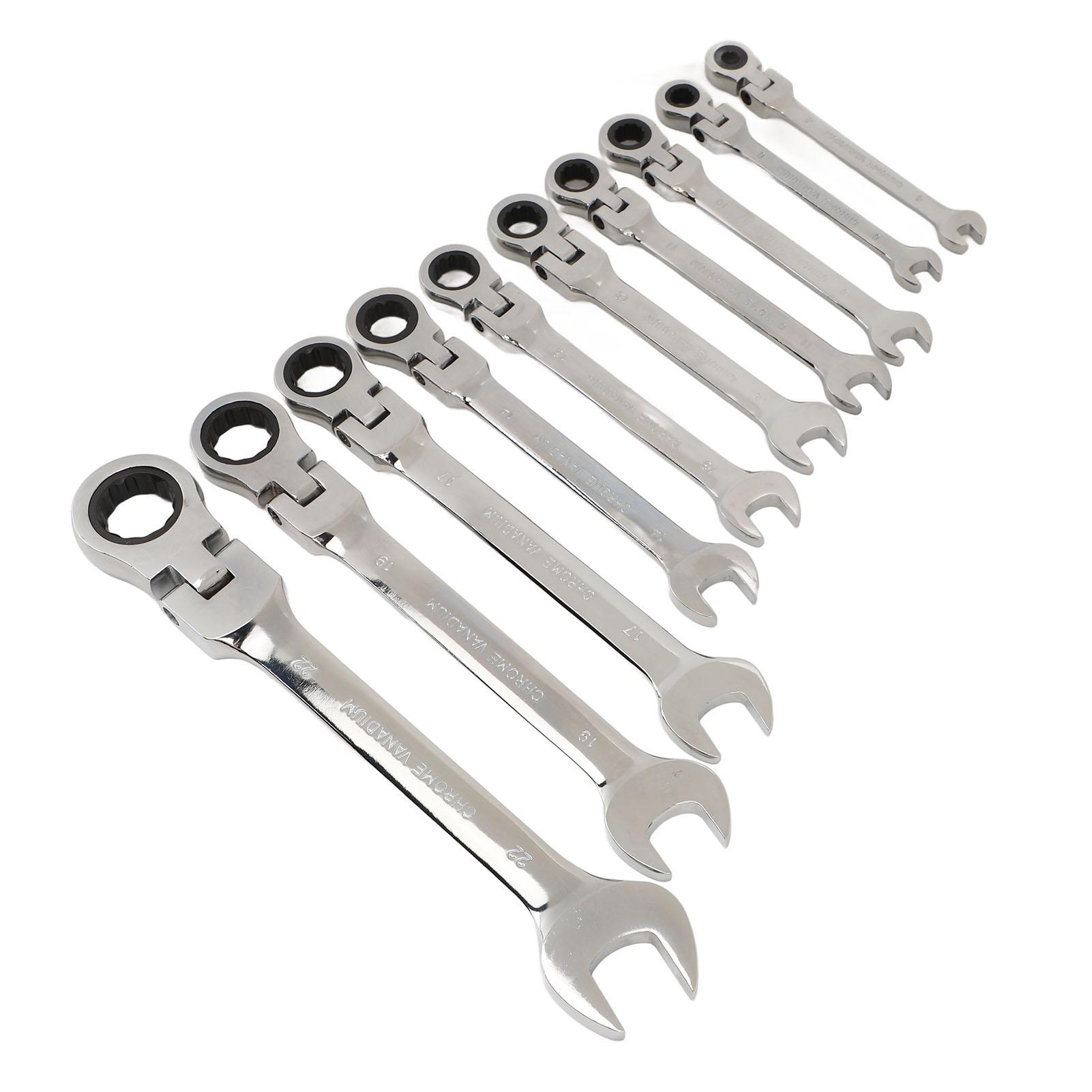 Flex Head Ratcheting Combination Wrench Set Chrome Vanadium Steel Quick Opening Multifunction Combination Ended Spanner