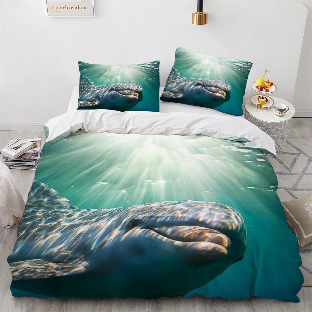

3D Octopus Duvet Cover King Queen Size Cute Cartoon Ocean Animal Bedding Set For Kids Teens Sealife 2/3pcs Polyester Quilt Cover EU single(135x200cm)