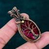 Faceted Kashmir Ruby Pendant Elegant Jewelry Copper Wire Wrapped Jewelry Real Handmade Gemstone Pendant Tree of Life Jewelry Gift for Her