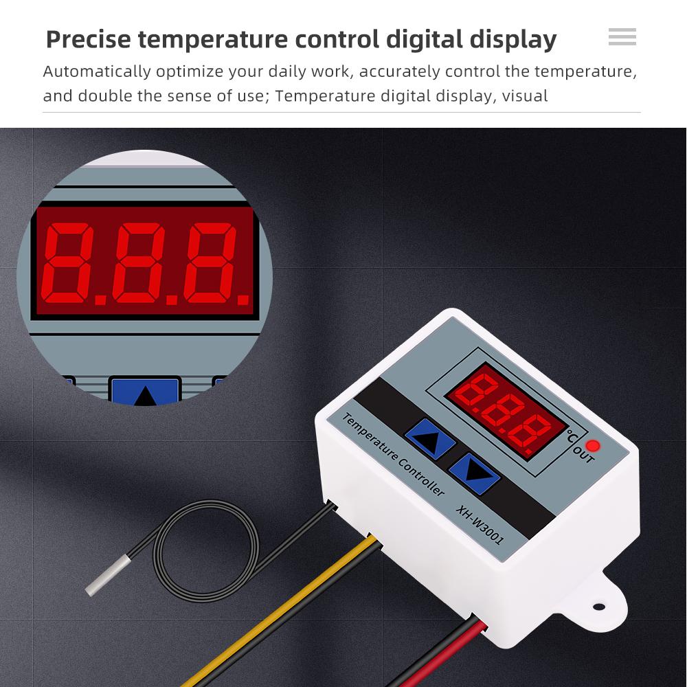 W3001 Digital Thermostat 220V 12V 24V Temperature Controller for Heating Cooling Microcomputer Incubator