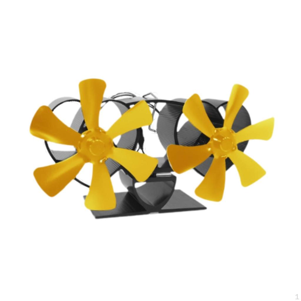 Fireplace Fan 12 Blade Heat Powered Wood Furnace for Combustion House
