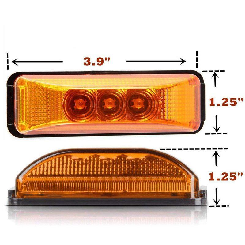 

2X 3 Led 3.9Inch Car Truck Side Marker Light Tail Rear Lamps Indicator Marker 10-24V For Trailer Rv Boat Lorry