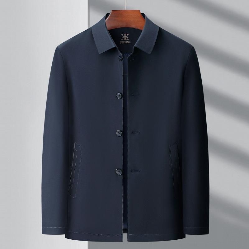 

Новая мужская куртка Весенне-осенняя куртка Для среднего возраста Высококачественная Деловая Повседневная куртка Папа Лацкан Топ 200