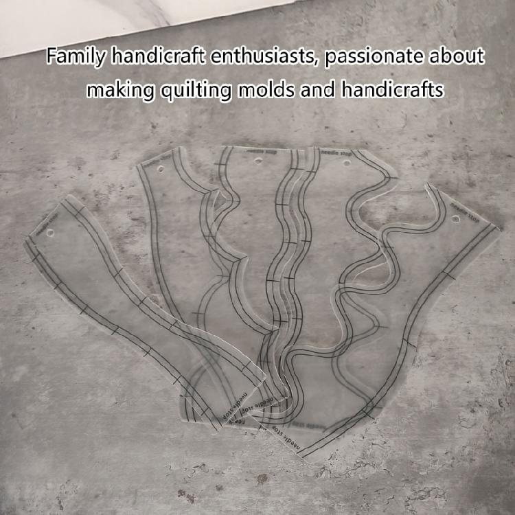 5 Pcs Quilting Ruler Quilting Templates Clear Wave Ruler Sewing Ruler for Patchwork Crafting Splicing