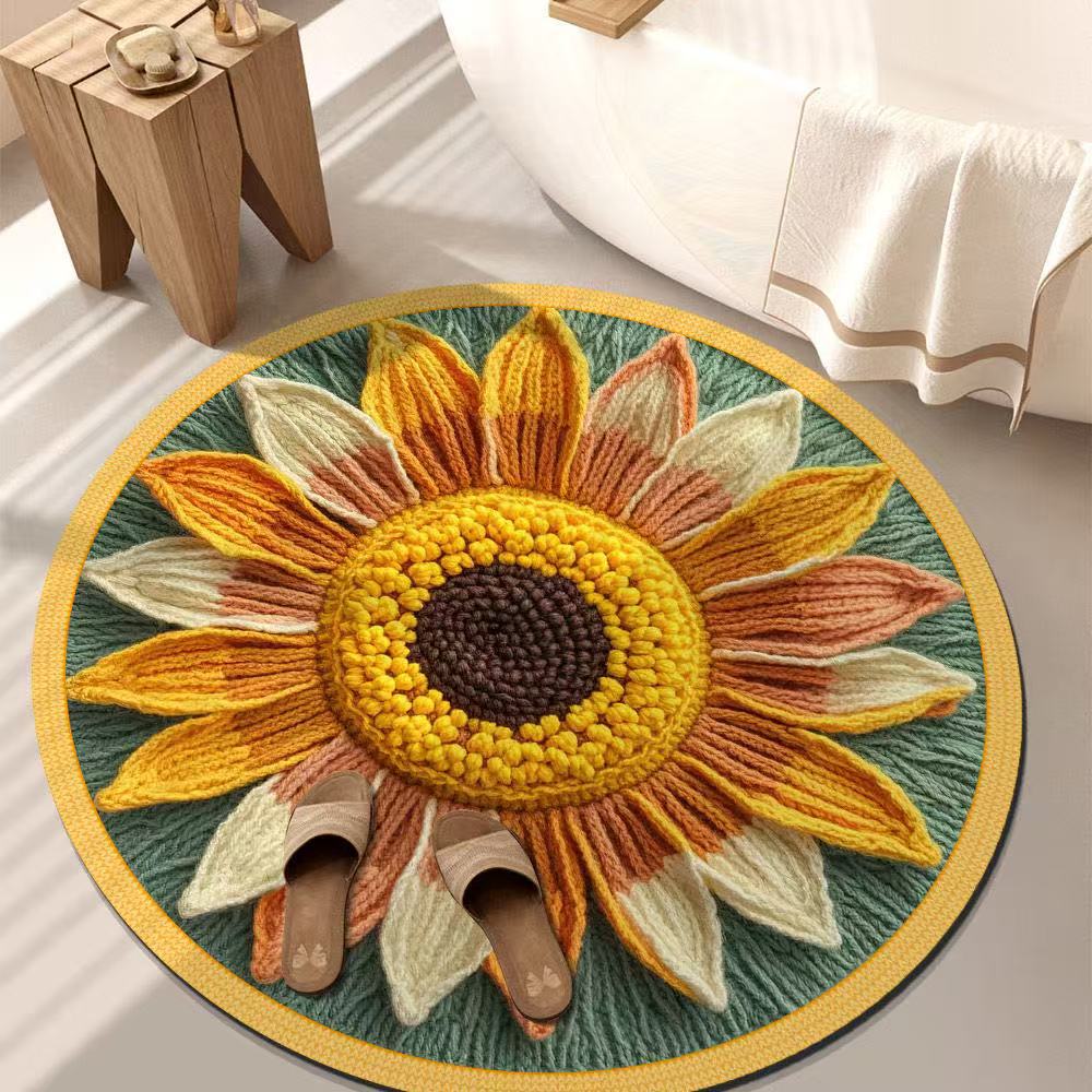 3D Floral Carpet Living Room Bedroom Floor Mat Easy To Wash and Maintain Anti Slip and Beautiful Floor Mat