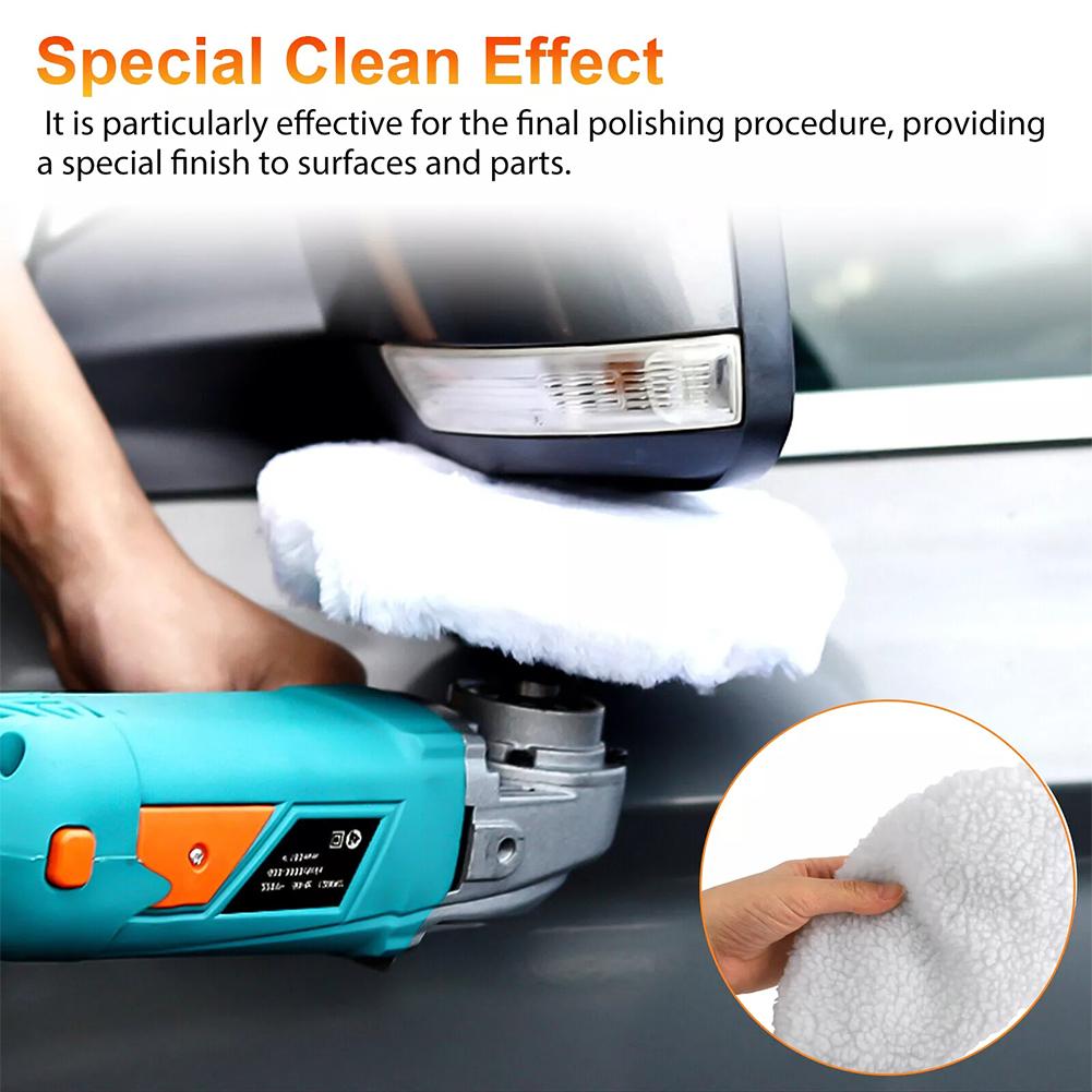 6pcs Polishing Bonnet Buffer Pads Set Soft Wool For 5-6" Car Polisher Waxing Soft Washable Reusable Car Polisher Waxing Tool Set