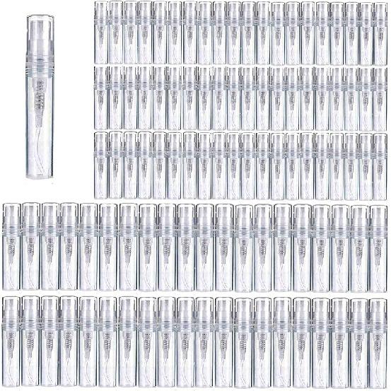 Mini Perfume Bottle 3ml 100pcs, Small Refillable Spray Bottle, Perfume Mouthwash Bottle for Cleaning, Travel, Essential Oils, Perfume 3ML