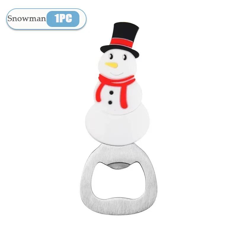 Christmas Magnetic Bottle Opener Santa Claus Beer Eagle Silicone Refrigerator Magnet Kitchen Tool Holiday Party Gift Decoration