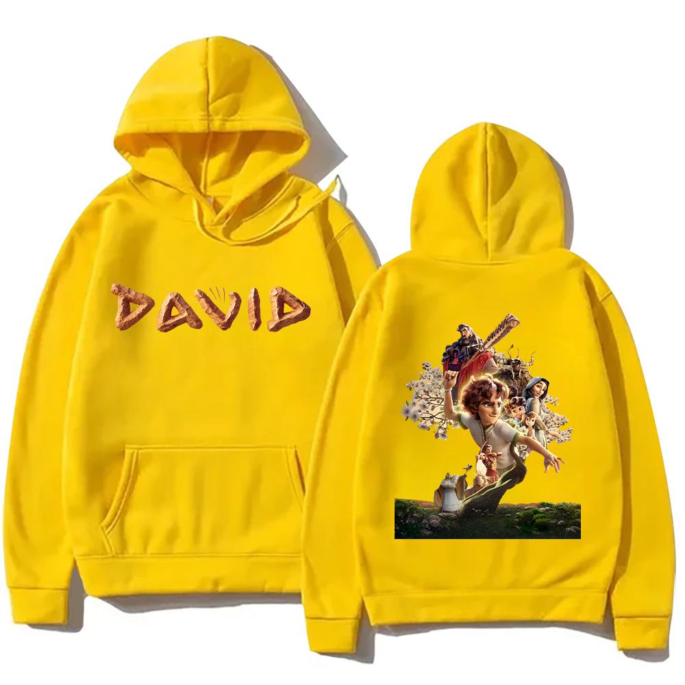 DAVID Film Hoodies Film Grafik Sweatshirts Trendige Pullover Anime Print Langarm Lässig Locker Streetwear