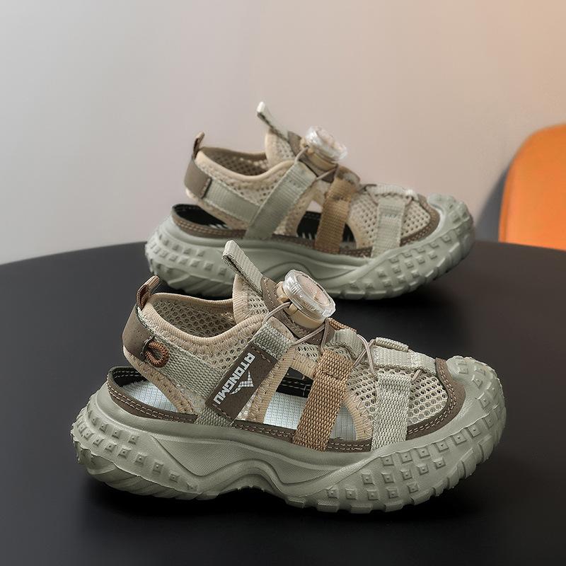 

2025 summer new children s sports sandals durian sole boys and girls anti-kick toe bag head sports sandals 28