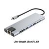 8 in 1 USB C Docking Station Multiport Adapter Multiple Port HDTV USB3.0 USB2.0 PD100W Ri45 Dock Station for Laptop