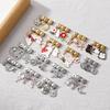 3PCS Brilliant Butterfly Dog Rabbit Shell Tulip Moon Y2K Pendant Charm Links Fit 9mm Stainless Steel Bracelet DIY Making Gift