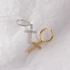 Classic Cross Micro Set Diamond Earrings - Women's Ear Clasp Zirconia Earrings - Versatile and Elegant Earrings