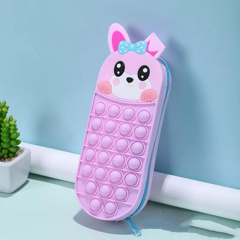 

New Cartoon Silicone Pencil Case 1Pc Decompression Stationery Storage Bag Rodent Eradication Pioneer Stationery Box