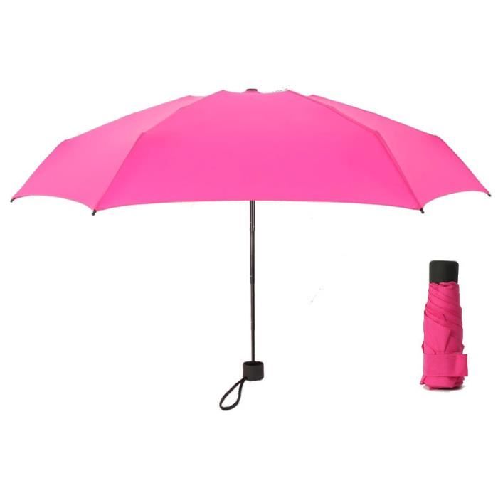 Mini-Parapluie - SHOP-STORY - Fuschia - Ultra-compact - Ouverture manuelle - Anti-UV