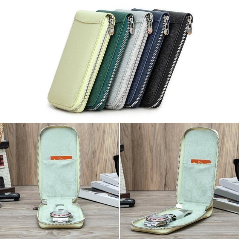 Elegant Watch Storage Box Display Bag Watch Organizers Leather Texture Watch Case Watch Bag Suitable for Collectors