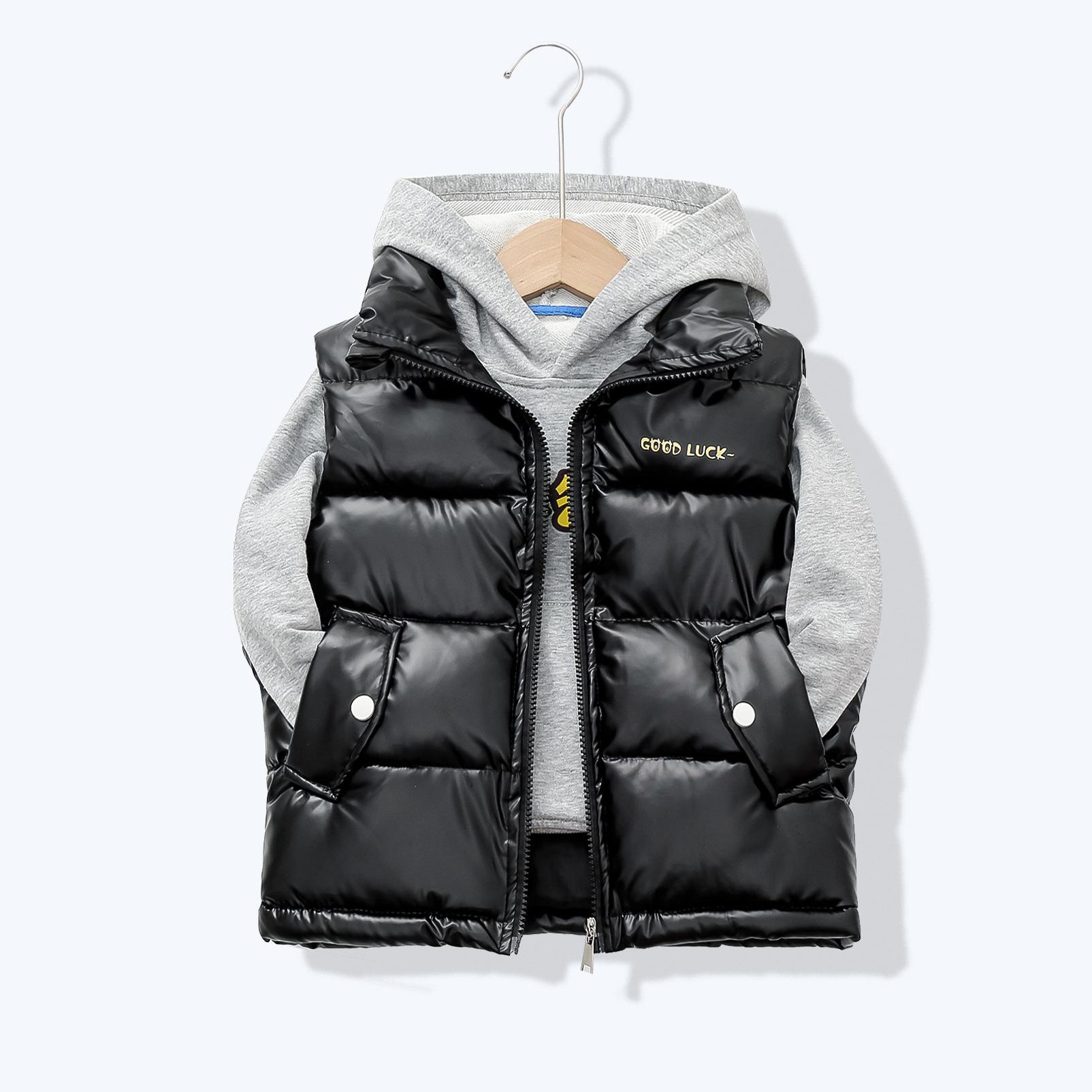 

Нова дитяча потовщена безрукавка осінь/зима для хлопчиків і дівчаток 140 чорний