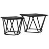 Side Table Set 2 Pcs Black Oak 50 X 50 X 40 Cm
