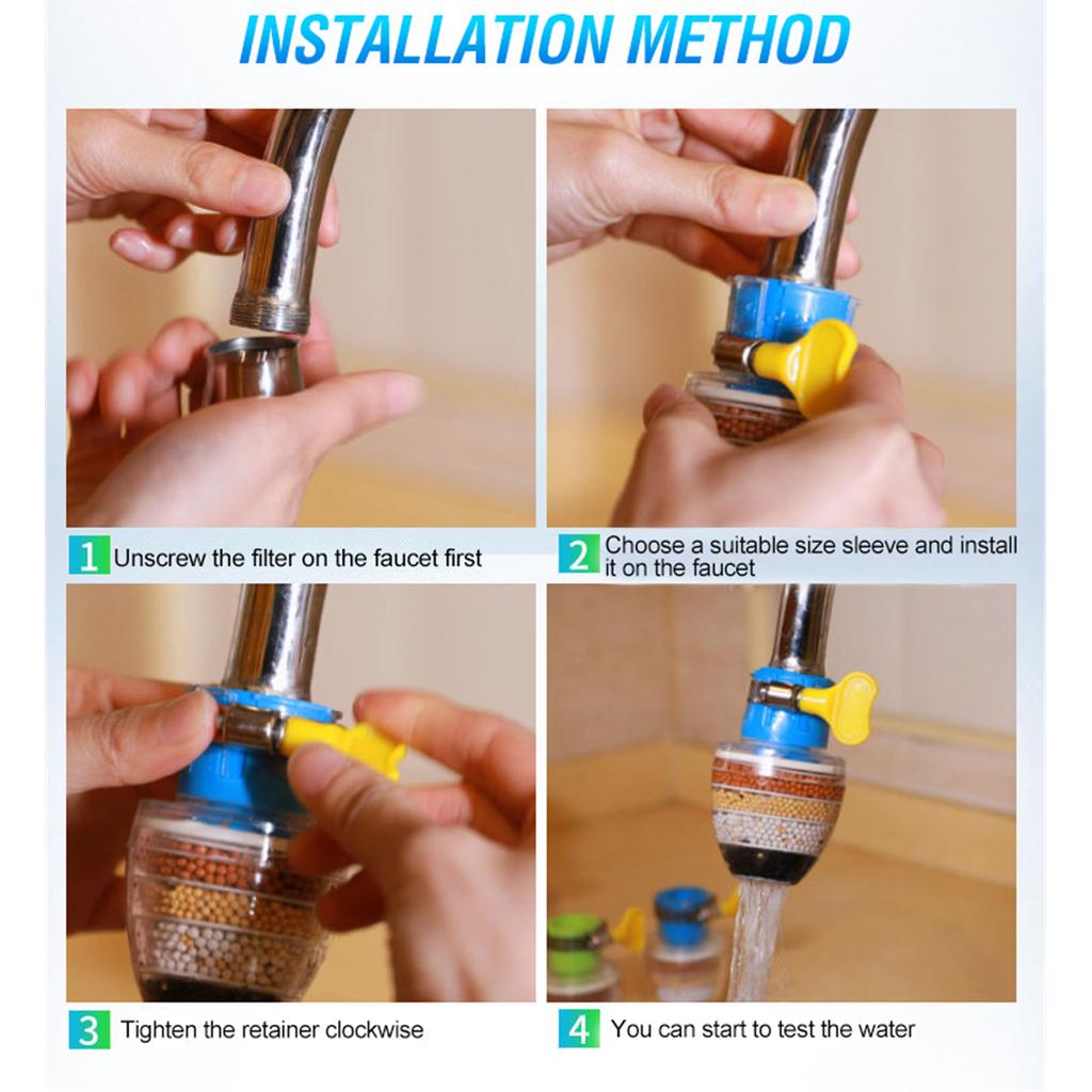 Purifier Tap Filter Water Saving Kitchen Faucet Bubbler Activated Carbon Filtration Shower Head Nozzle Cleaning Filter