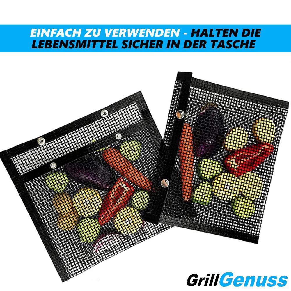 GRILLGENUSS Grill Bag BBQ Grill Bag Grill Basket Grill Grid Heat-resistant 2-pack
