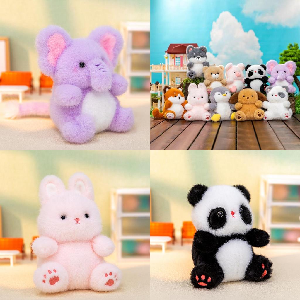 Plush Penguin Bear Rabbit Toy With Short Pile Soft Fabric For Kids And Collectors