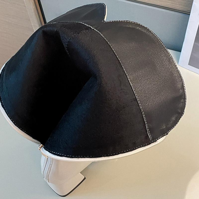 Women's High-heeled Boots Autumn and Winter Temperament Versatile Thick Heel Solid Color Large Size Medium Boots