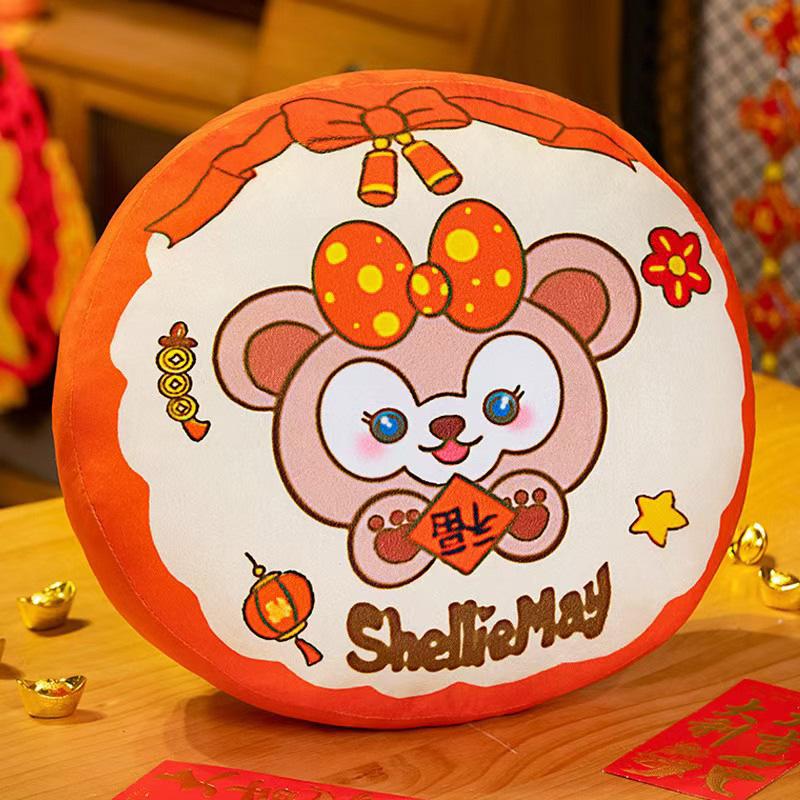 

Новогодняя декоративная подушка круглая подушка диван гостиная подушка на удачу сиденье плюшевая подушка спинка 40*40cm ярко-розовый