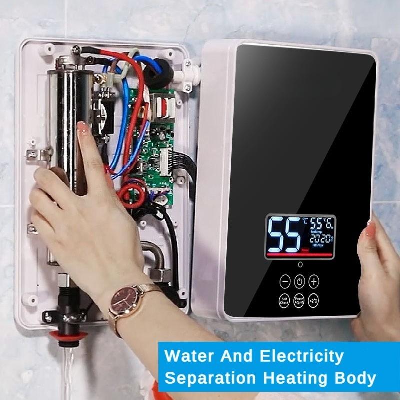 Small Instant Heating Electric Water Heater Anti Dry Burning Energy-saving Water Heater Household Constant Temperature Large Screen Shower Machine