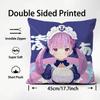 H-Hololive M-Minato Aqua Cushion Cover Comfortable Reversible Pillow Cover Ideal for Car Sofa Bedroom & Beyond