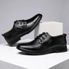 Men's Leather Shoes Korean Style Casual Business British Work Leather Shoes Non-slip Soft Sole Dad Shoes