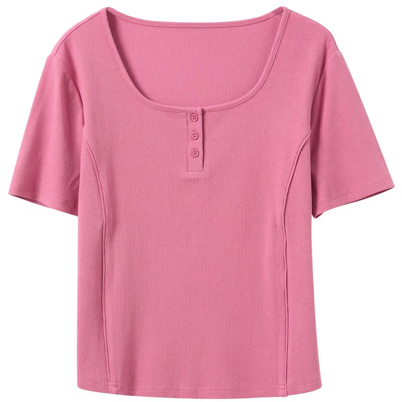 Sancai Plus Size Women's 2026 Spring Square Neck Short Sleeve T-shirt