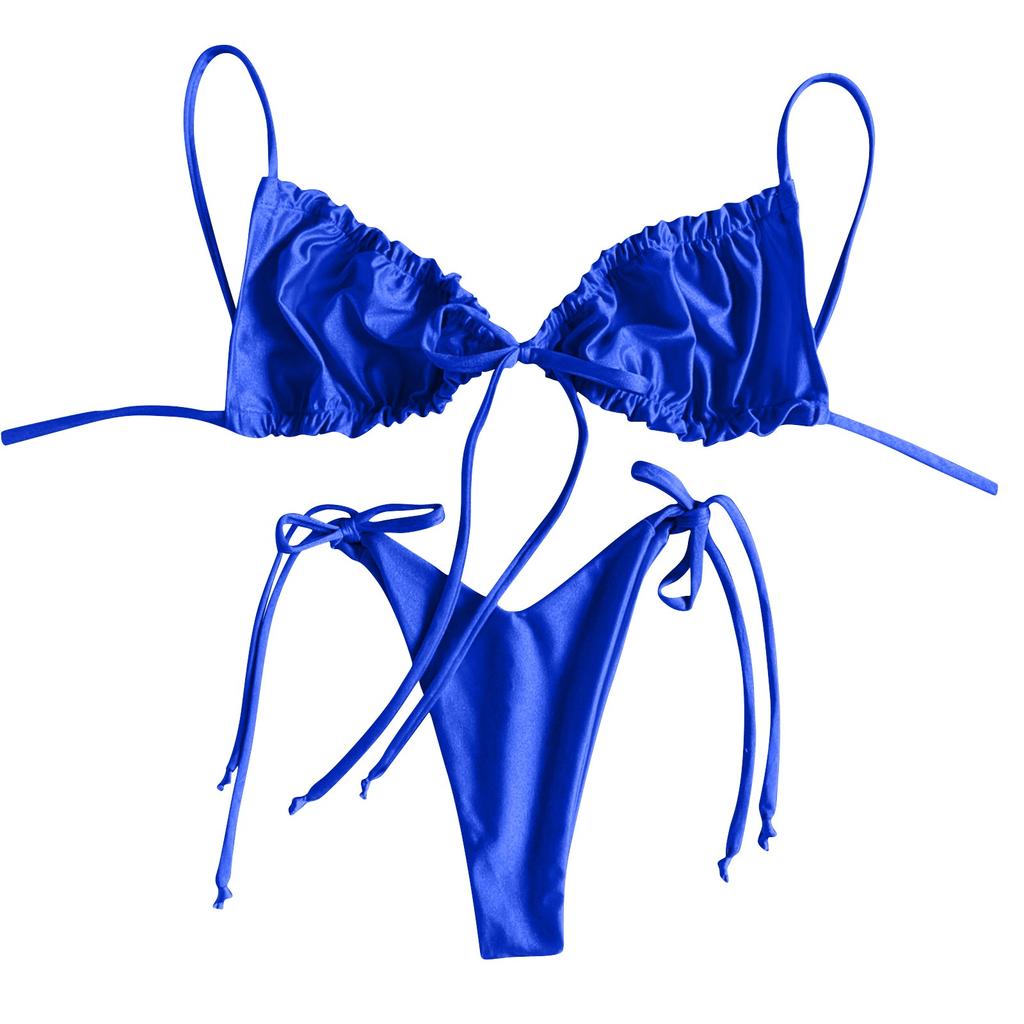 Women's Swimwear Colour Bikini Strappy Swimsuit Split Swimsuit Set