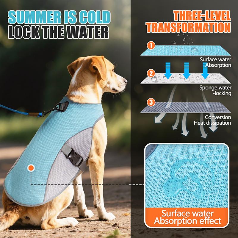 Reflective Quick-Dry Pet Cooling Vest for Small Medium Large Dog Lightweight Breathable Summer Dog Harness Honden Accessoires
