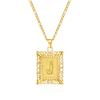 European and American style simple square 26 letter pendant necklace women's personality high-end design jewelry