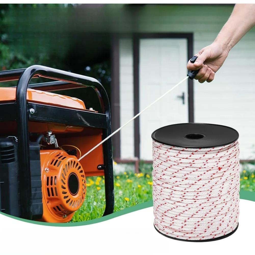 6mm X 100m Nylon Recoil Starter Pull Rope Replacement For Garden Tool Lawn Mower, Chainsaw, Trimmer Tools