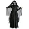 Halloween Costume Dark Witch Ghost Bride Women Dress Black Gauze Maxi Dress Horror Demon Costume for Halloween Costume Party Stage Show