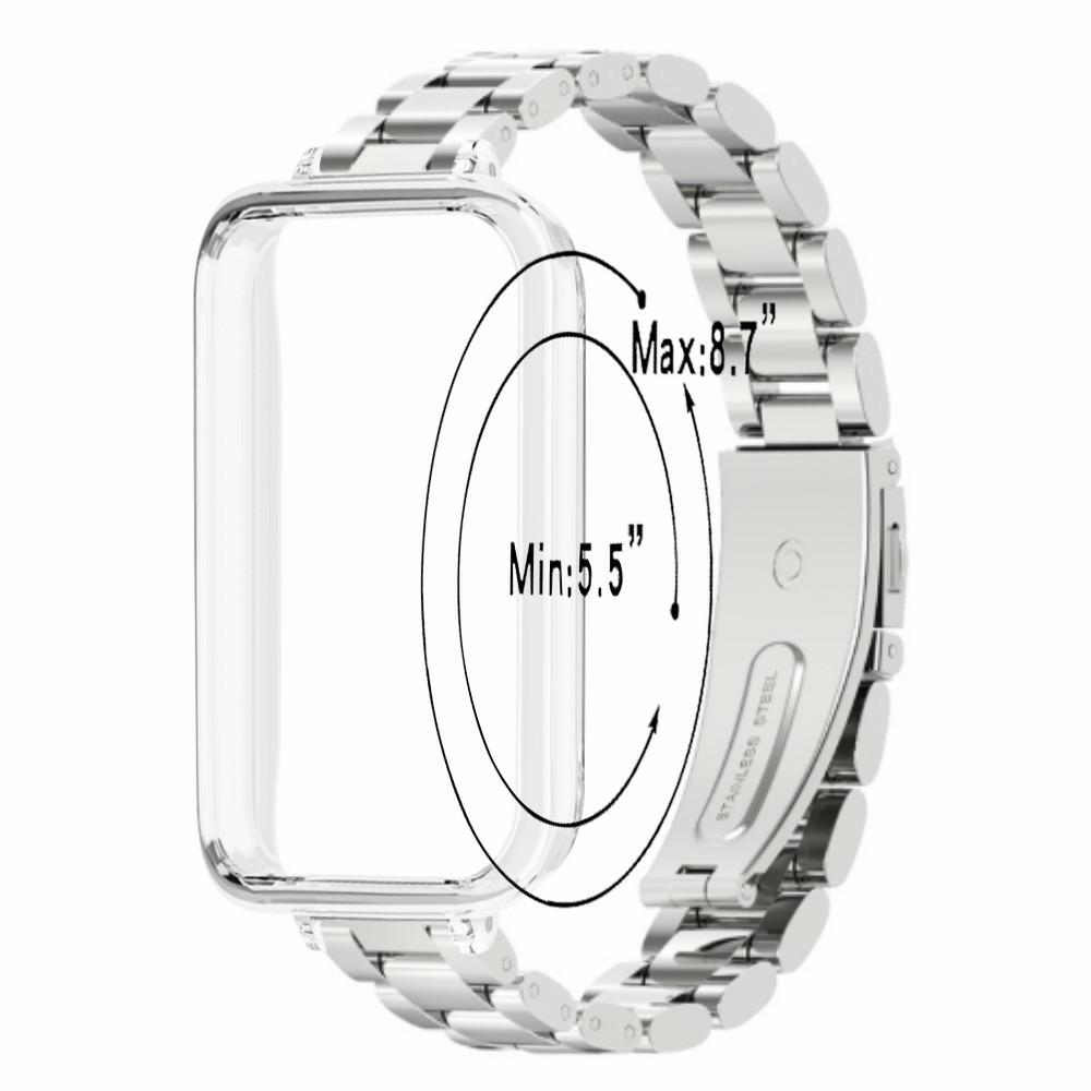 For Honor Band 10/9 Stainless Steel Watch Strap with PC Case Solid 3 Bead Replacement Band