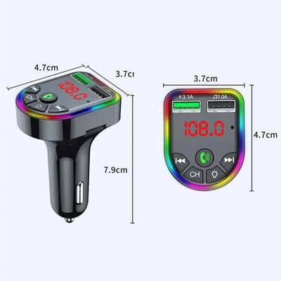 Wireless Car Kit Handsfree Calling FM Transmitter Car Charger Dual USB Phone Charger Car MP3 Player