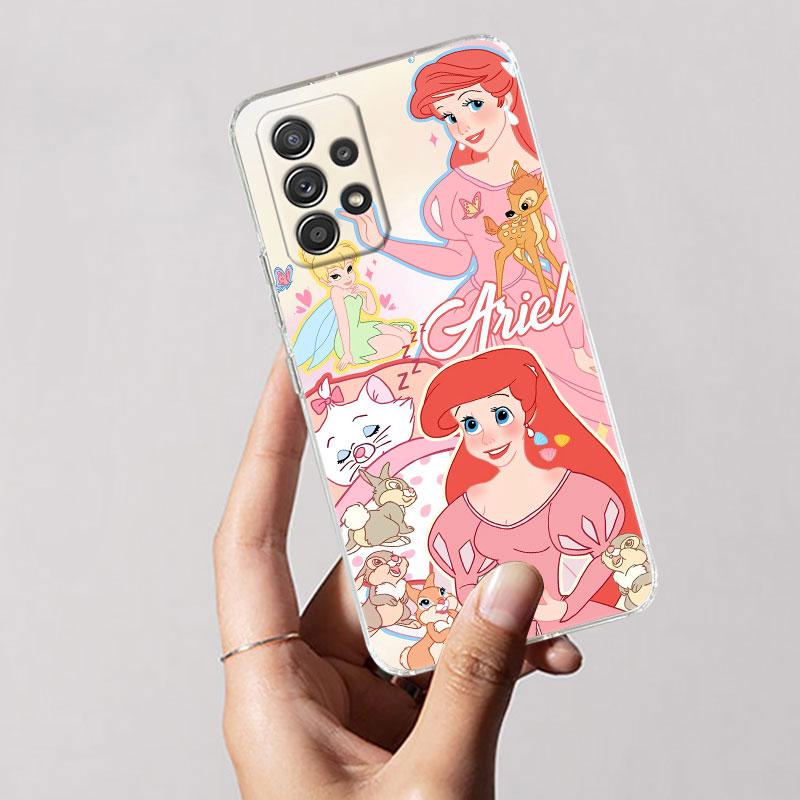 Case For Samsung Galaxy A57 A37 A56 5G A36 Case A55 A54 A35 A26 A07 A17 A16 A06 A34 A15 Cover Disney Princess Jasmine Cinderella