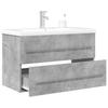 2 Piece Bathroom Furniture Set Concrete Grey Particleboard