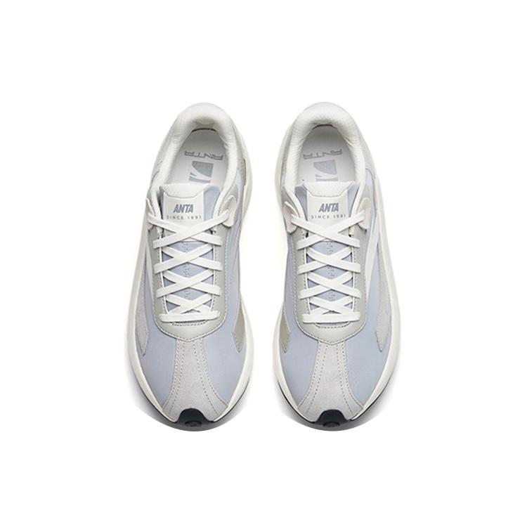 Anta Icing Cushioning Slip Resistant Abrasion Resistant Low top Sports Casual Shoes Gray White Black 912228856-1