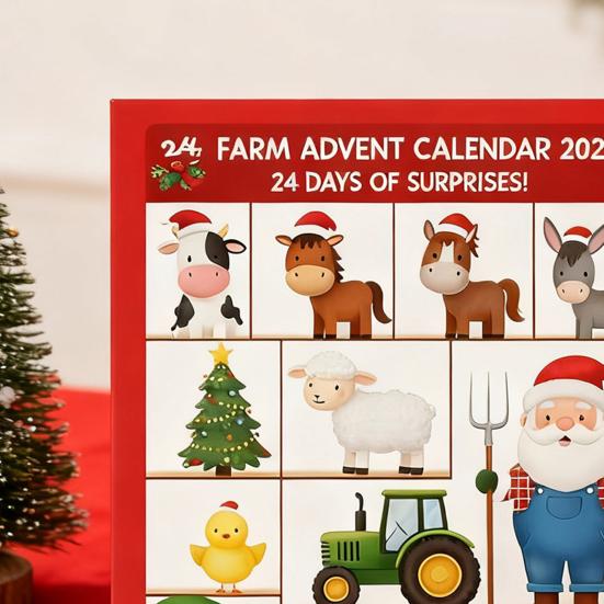 Vánoční adventní kalendář Design s farmou 24denní odpočítávání Dekorace Dětské překvapení Adventní kalendář Sváteční dekorace